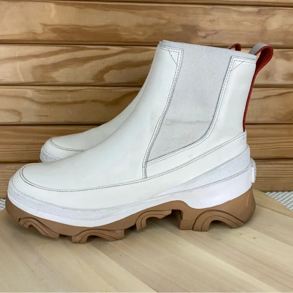 Sorel BREX Womens 10 US NL4303-120 Cream Round Toe Pull-On Ankle Chelsea Boot WP - Picture 1 of 13
